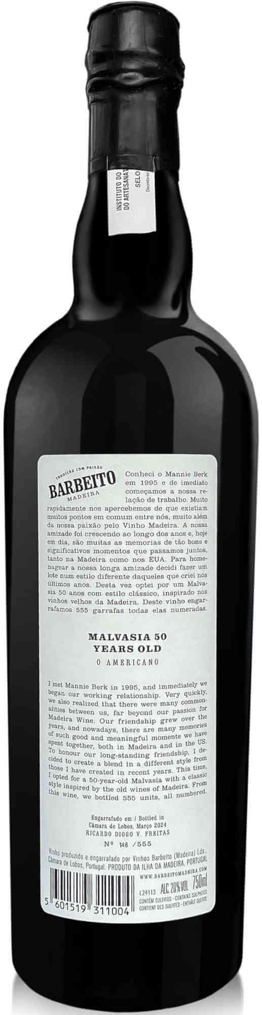 Barbeito 50 Years Old Malvasia "O Americano"