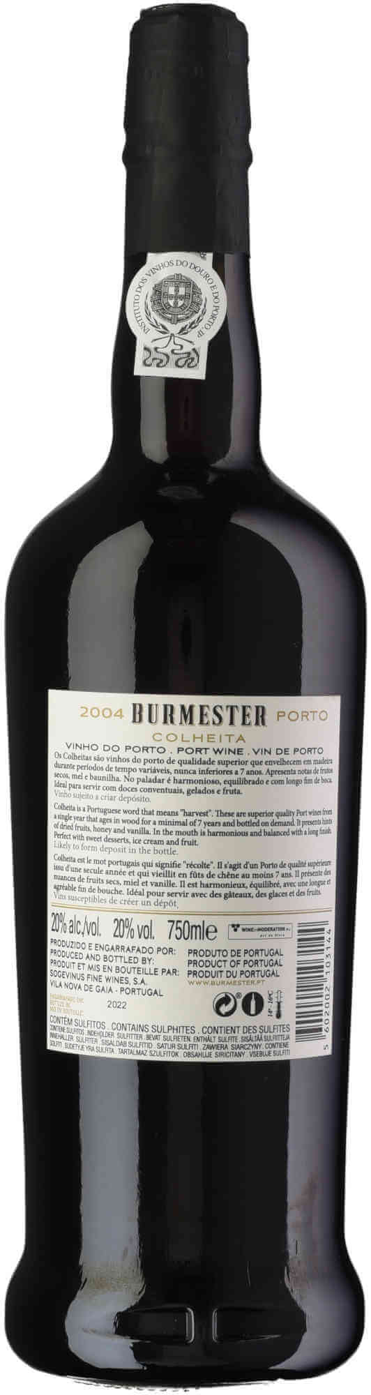 Burmester-Colheita-2004-Port-Rueckseite