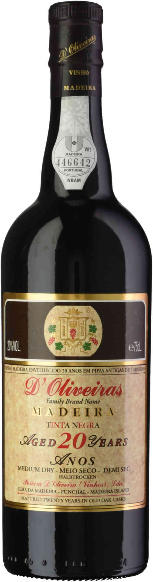 D'Oliveira 20 Years Old Medium Dry Tinta Negra