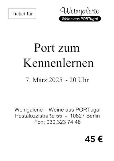 Ticket für "Port zum Kennenlernen" am 7. März 2025