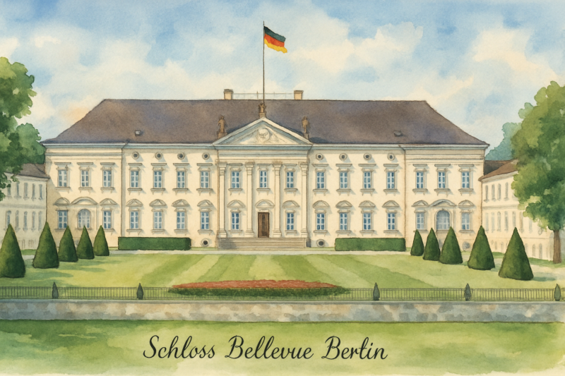 Schloss-Bellevue-Aquarell Schloss-Bellevue-Aquarell