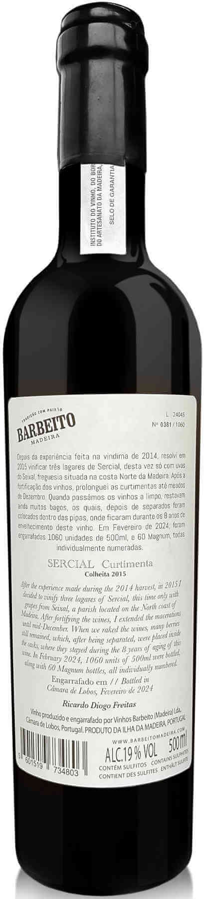 Barbeito Sercial Curtimenta Colheita 50cl