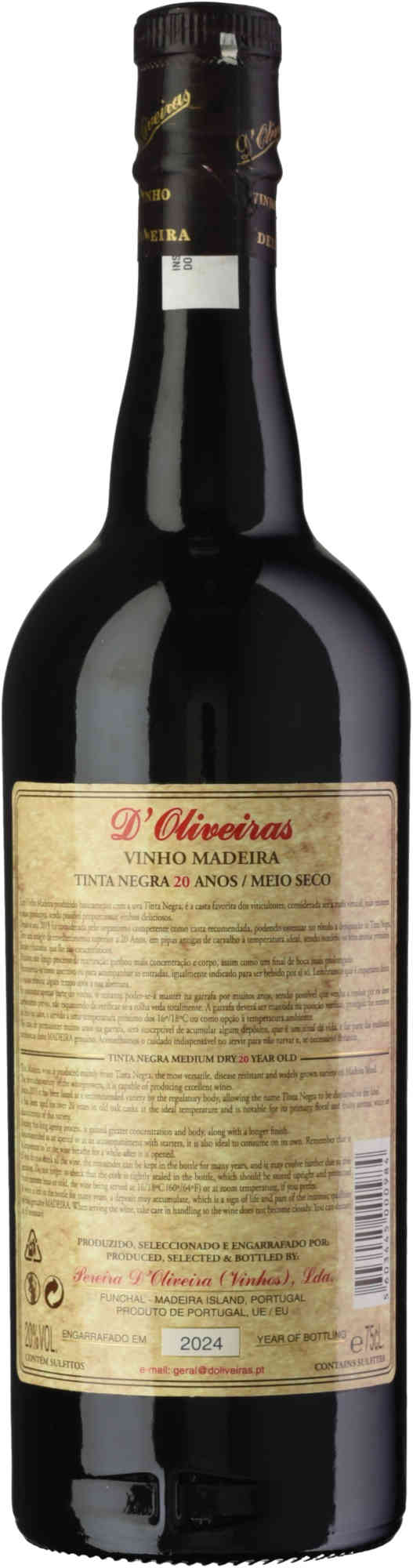 D'Oliveira 20 Years Old Medium Dry Tinta Negra