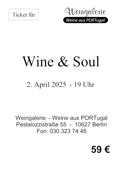 Ticket "Wine & Soul" am 2.4.2025