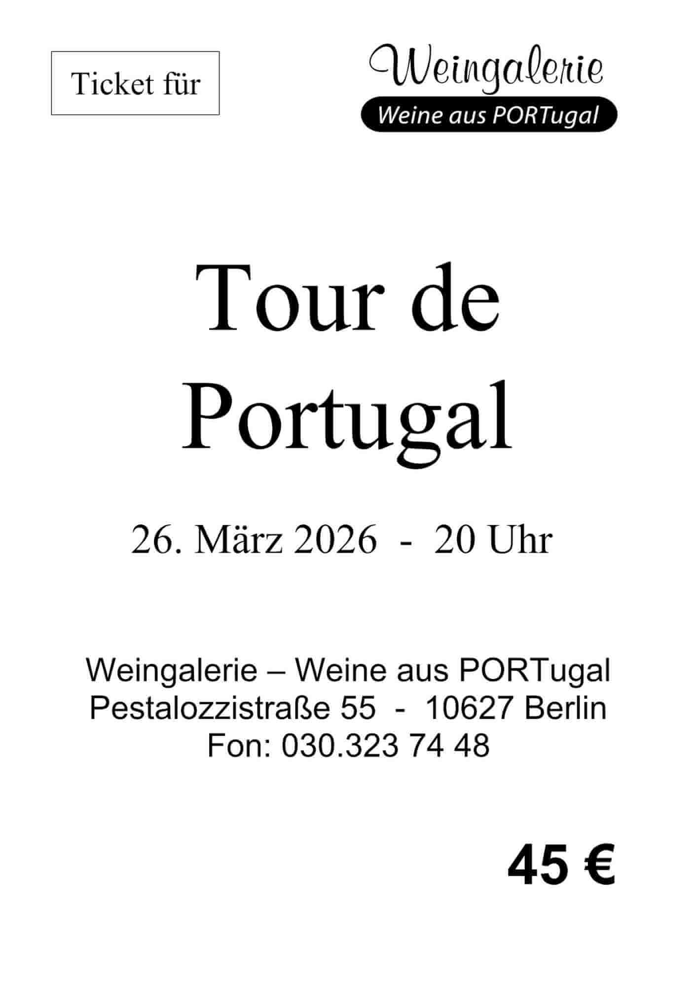 Ticket für "Tour de Portugal" am 26. März 2026