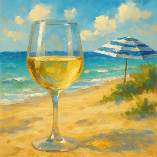 Weinglas-Sommer-Strand