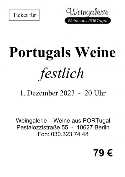 Ticket "Portugals Weine - festlich"